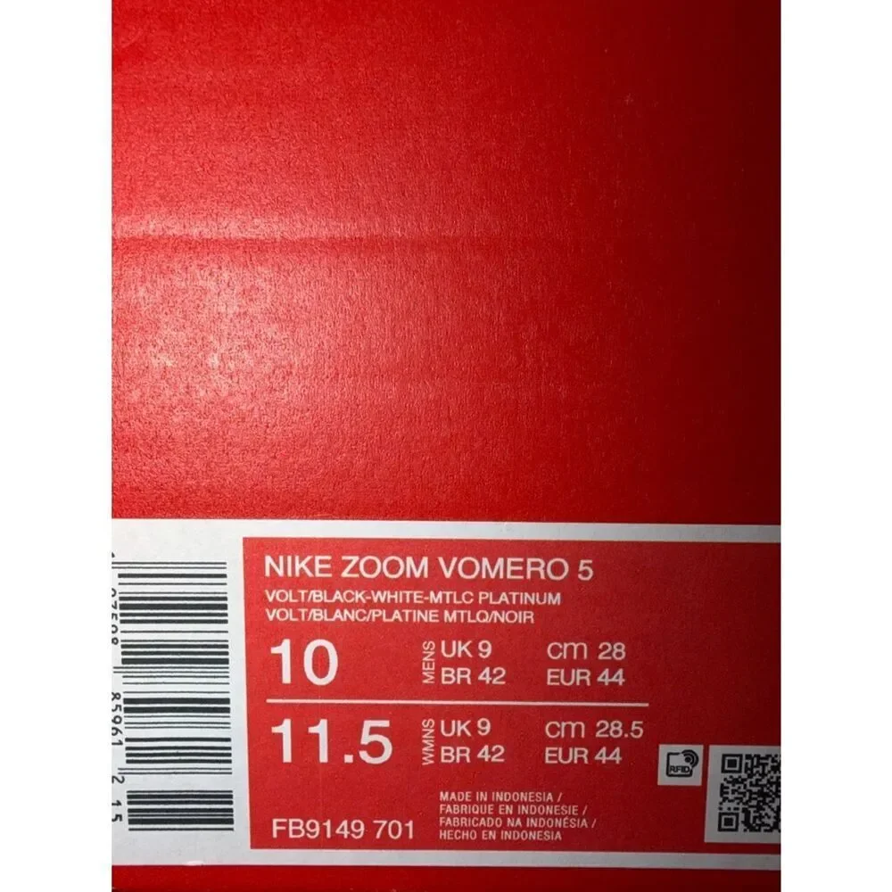 Nike Zoom Vomero 5 Volt Black FB9149-701 Men’s Size 10